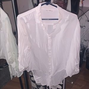 Button Down Tie Blouse
